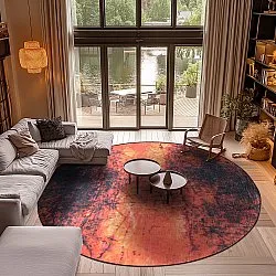 Tapis rond - Wells (orange)