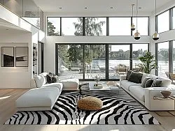 Tapis Wilton - Zèbre (noir/blanc)