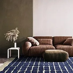 Tapis à poils longs - Zola Natural Cotton Shaggy (bleu)