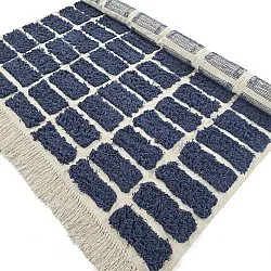 Tapis à poils longs - Zola Natural Cotton Shaggy (bleu)