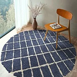Tapis rond - Zola Natural Cotton Shaggy (bleu)