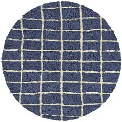 Tapis rond - Zola Natural Cotton Shaggy (bleu)