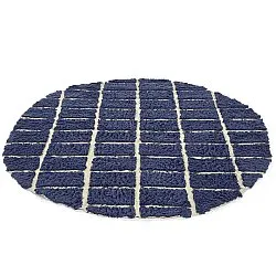 Tapis rond - Zola Natural Cotton Shaggy (bleu)
