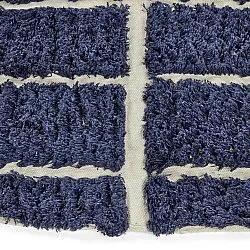 Tapis rond - Zola Natural Cotton Shaggy (bleu)
