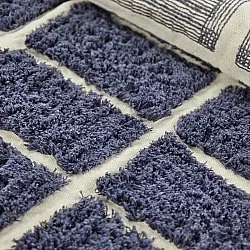 Tapis rond - Zola Natural Cotton Shaggy (bleu)
