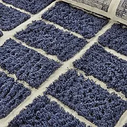 Tapis rond - Zola Natural Cotton Shaggy (bleu)