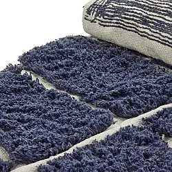 Tapis rond - Zola Natural Cotton Shaggy (bleu)