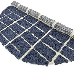 Tapis rond - Zola Natural Cotton Shaggy (bleu)