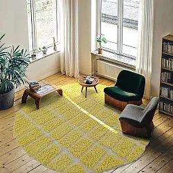 Tapis rond - Zola Natural Cotton Shaggy (jaune)