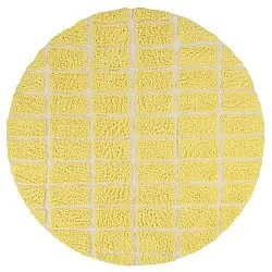 Tapis rond - Zola Natural Cotton Shaggy (jaune)