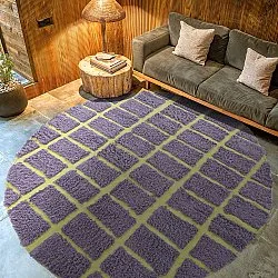 Tapis rond - Zola Natural Cotton Shaggy (violet)