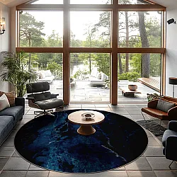 Tapis rond - Zuani (bleu foncé)