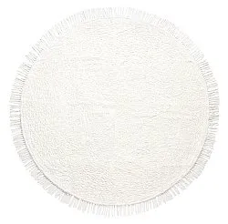 Tapis rond - Alba Natural Cotton Shaggy (blanc)
