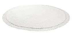 Tapis rond - Alba Natural Cotton Shaggy (blanc)
