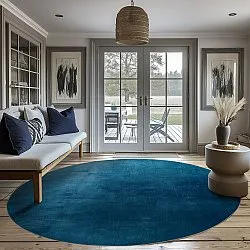 Tapis rond - Artena (bleu foncé)