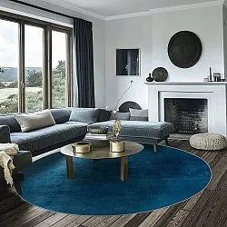 Tapis rond - Artena (bleu foncé)