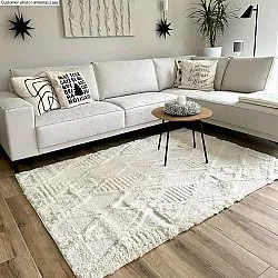 Tapis à poils longs - Rostock (blanc cassé)
