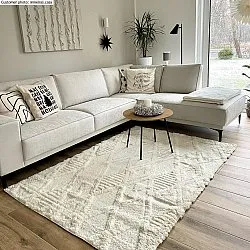 Tapis à poils longs - Rostock (blanc cassé)