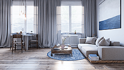 Tapis rond - Menfi (bleu)