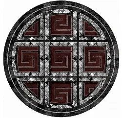 Tapis rond - Milos (noir/rouge)