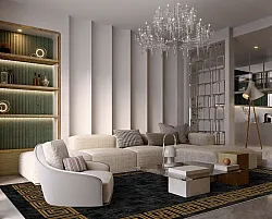 Tapis Wilton - Myra (noir/doré)