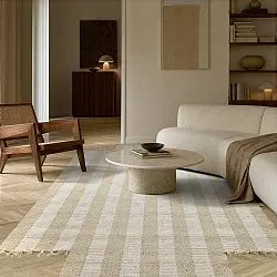 Tapis en laine irrégulière - Kystaro (crème/beige)