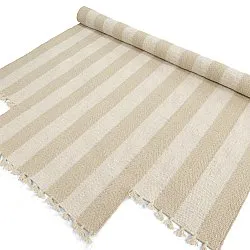 Tapis en laine irrégulière - Kystaro (crème/beige)