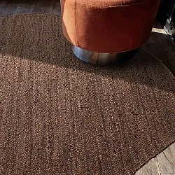 Tapis rond irrégulier en jute - San Francisco (marron)