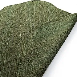 Tapis rond irrégulier en jute - San Francisco (vert militaire)