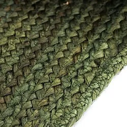 Tapis rond irrégulier en jute - San Francisco (vert militaire)