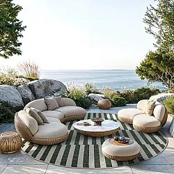 Tapis rond - Intérieur/Extérieur Otto (vert)