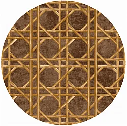 Tapis rond - Pachino (marron/doré)
