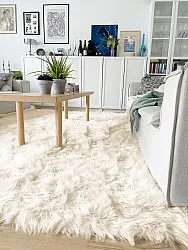 Tapis à poils longs - Pomaire (blanc cassé)