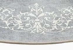 Tapis rond - Santi (gris/blanc)
