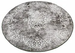 Tapis rond - Santi (gris foncé/blanc)