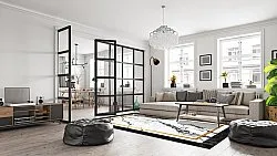 Tapis Wilton - Avola (noir/blanc/doré)