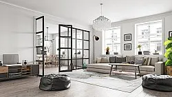 Tapis Wilton - Manilva (gris/blanc/doré)