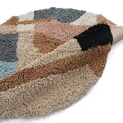 Tapis rond - Cefalu Natural Cotton Shaggy (multicolore)
