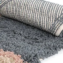Tapis rond - Cefalu Natural Cotton Shaggy (multicolore)