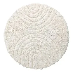 Tapis rond - Lindos Natural Cotton Shaggy (blanc)