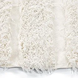 Tapis rond - Lindos Natural Cotton Shaggy (blanc)