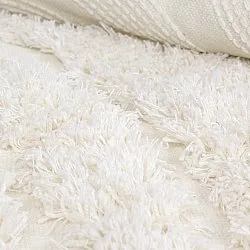 Tapis rond - Lindos Natural Cotton Shaggy (blanc)