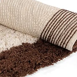 Tapis rond - Sagres Natural Cotton Shaggy (blanc cassé/marron)