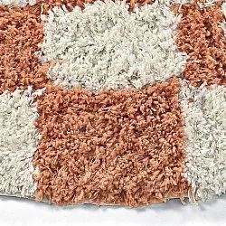 Tapis rond - Atrani Natural Cotton Shaggy (orange)