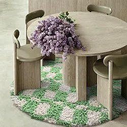 Tapis rond - Atrani Natural Cotton Shaggy (vert)