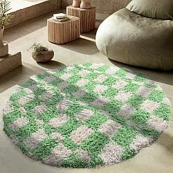 Tapis rond - Atrani Natural Cotton Shaggy (vert)