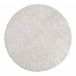 Tapis rond - Combarro Solid Cotton Shaggy (crème)