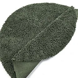 Tapis rond - Combarro Solid Cotton Shaggy (vert)
