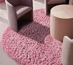 Tapis rond - Combarro Solid Cotton Shaggy (rose clair)