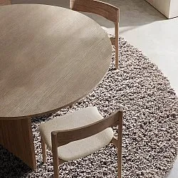 Tapis rond - Combarro Solid Cotton Shaggy (taupe)